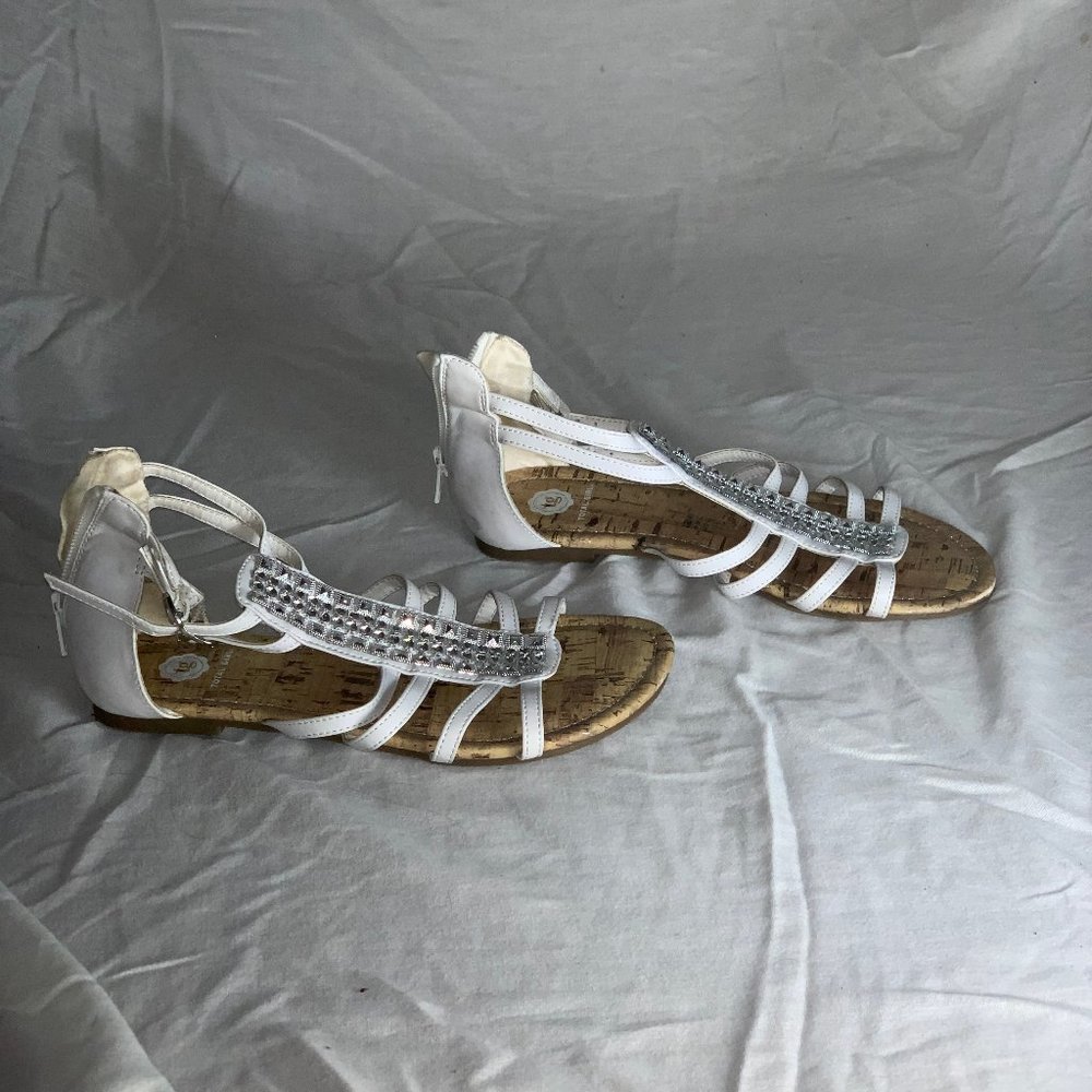Zip on Light brown,Rhinestone, Open toed Sandals